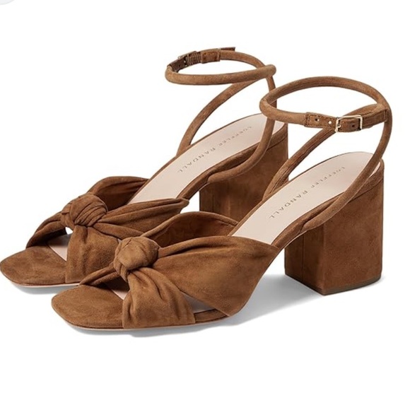 Loeffler Randall Shoes - Loeffler Randall Fiamma Knot Mid Heels Sandals Leather Suede NEW Womens 7.5